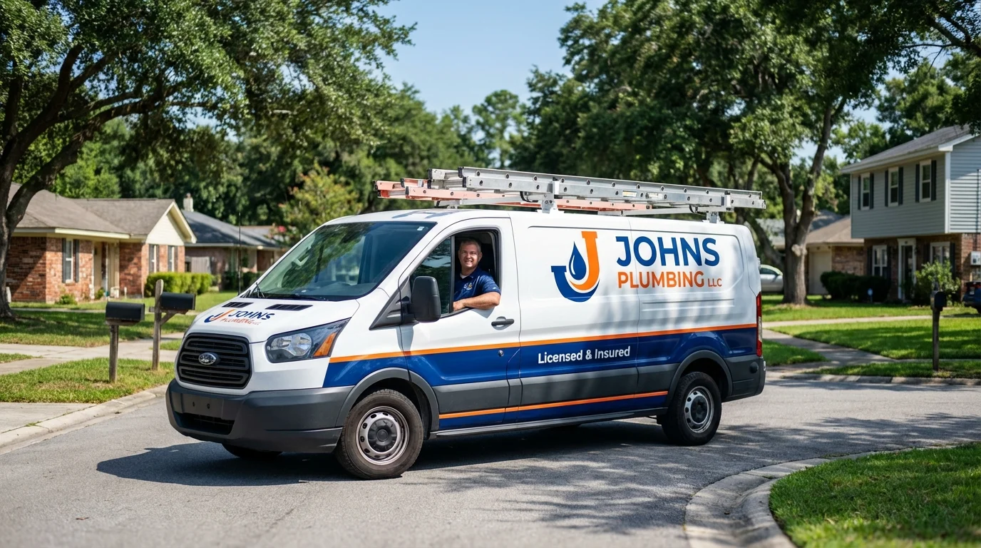 Johns Plumbing LLC service van in El Cerrito, CA