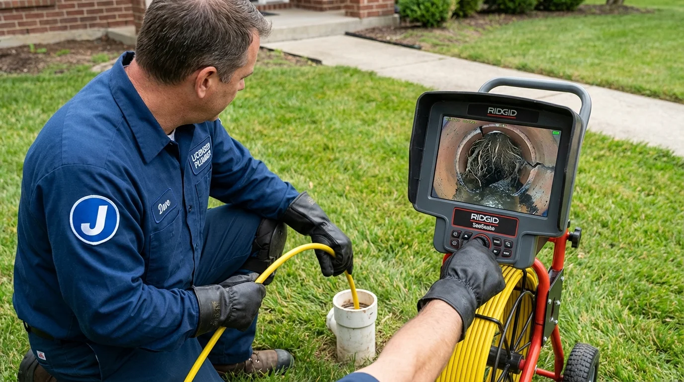 Sewer camera inspection being performed by Johns Plumbing LLC in El Cerrito